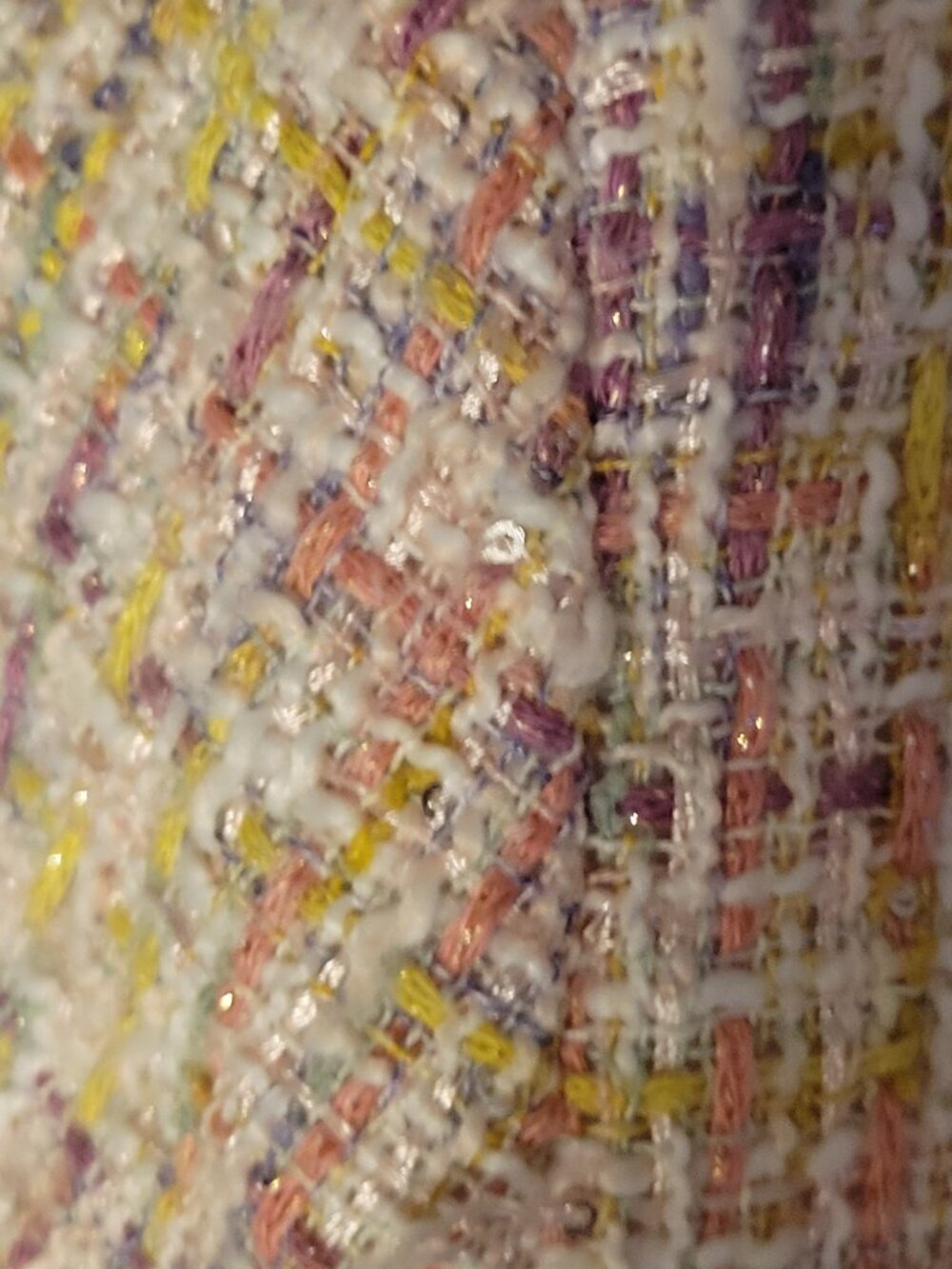Nanette Lepore Pink Multi Sequin Denim Fringe Lined Open Blazer Women XL NWT - Picture 9 of 14